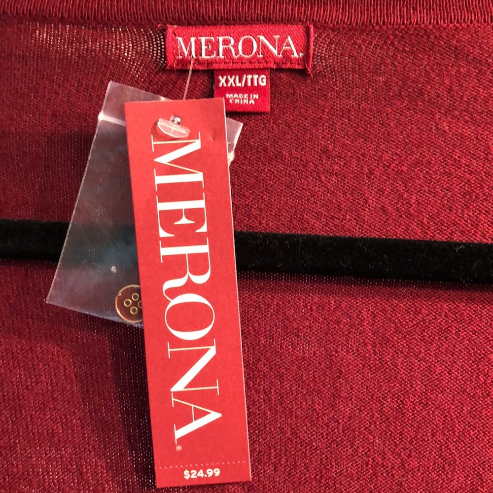 Merona Burgundy Cardigan Sweater - XXL - Picture 2 of 7